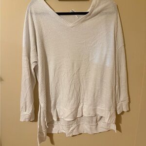 Women's Cream V-Neck Top